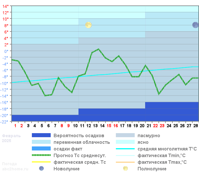 График температуры февраль 2025