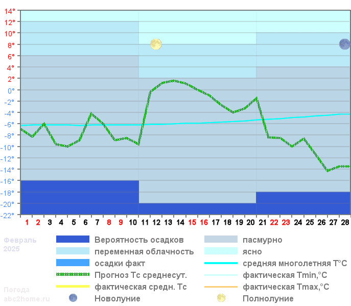 График температуры февраль 2025